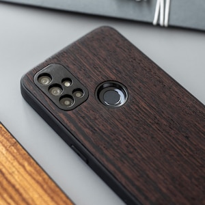 Real Wood OnePlus Case, Handmade Natural Oil Finish, Wireless Charger Compatible | Fits OnePlus 15, 13, 12, 11, 10, Nord, Ace and more image 2