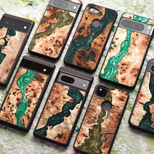 Real Wood & Resin case for Pixel 10, 10 Pro, 10 Pro XL | 9, 9 Pro, 9 Pro XL | 8, 8 Pro, 8a | 7, 7 Pro, 7a | 6, 6 Pro, 6a | 5, 5A 5G | 4 XL