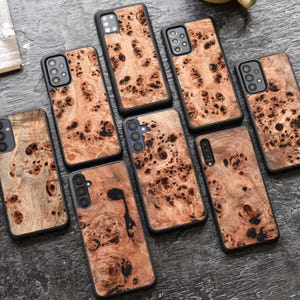 Real Burl Wood | Case for Samsung A-Series: A16, A06 | A55, A35, A25, A15 | A54, A34, A24, A14, A04 | A73, A53, A33, A23, A13, and more