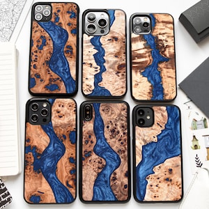 Real Wood + Resin | Unique case with Magsafe upgrade for iPhone 16, 15, 14, 13, 12, 11, XS, X case | Pro Max, Pro, Plus, SE, mini