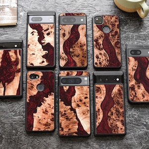 Resin + real wood case for Google Pixel 10, 10 Pro, 10 Pro XL | 9, 9 Pro, 9 Pro XL | 8a, 8, 8 Pro | 7a, 7, 7 Pro | 6a, 6, 6 Pro | 5, 5A 5G