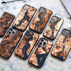Resin + Real Wood | Case with Magsafe upgrade for iPhone 16, 15, 14, 14 Plus, 14 Pro Max | 13 Pro Max | 12 Pro Max, 12 Mini | iPhone 11 Pro