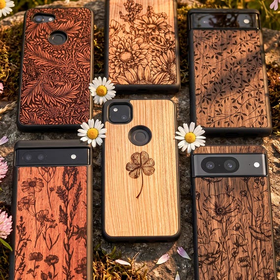 Wildflowers - Real Wood Case for Google Pixel 10, 10 Pro, 10 Pro XL | 9, 9 Pro, 9 Pro XL | 8, 8 Pro, 8a | 7, 7 Pro 7a | 6, 6 Pro 6a | 5A 5G