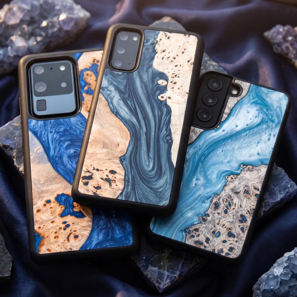 Oceanic Resin Wood Case for Samsung Galaxy S-series | Burl Wood Phone Cover | Fits S26, S25, S24, S23, S22, S21, S20, S10 | Ultra, Plus, FE