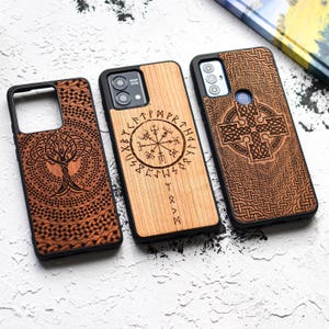 Funda de madera auténtica para Motorola: compatible con Moto G Stylus 5G, Moto G14, Moto G24, Moto G34, Moto Edge Ultra, Moto G73, Moto G Play y más.