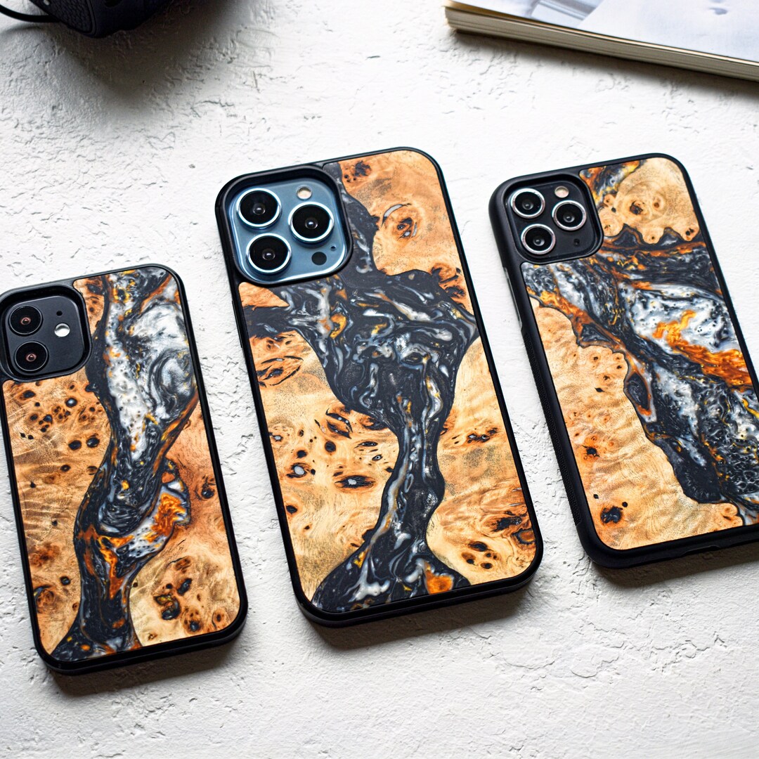Wood Resin iPhone Case for 15 Pro Max, 15 Plus 14, 14 Plus, 14 Pro Max