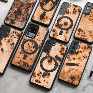 Real burl wood case for Samsung S24, S25, S24, S23, S22, S21, S20, S10 | Galaxy S Ultra, Plus and FE cases | Real burl wood phone case