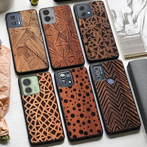 Timeless Geometry - Real Wood Motorola Case – fits Moto G Stylus 5G, Moto G14, Moto G54, Moto Edge Fusion, Moto G73, Moto G Play, Moto G24