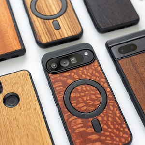 Funda de madera auténtica para Google Pixel 10, 10 Pro, 10 Pro XL / 9, 9 Pro, 9 Pro XL / 9 8, 8 Pro, 8a / 7, 7 Pro, 7a / 6 6 Pro, 6a / 5, 5a 5G y más
