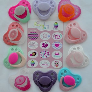 It&#39;s a Girl - Honeybug KIT makes (10) magnetic pacifiers for REBORN or SILICONE collectible baby dolls