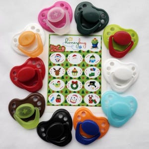Merry Christmas - Honeybug KIT makes (10) magnetic pacifiers for REBORN or SILICONE collectible baby dolls