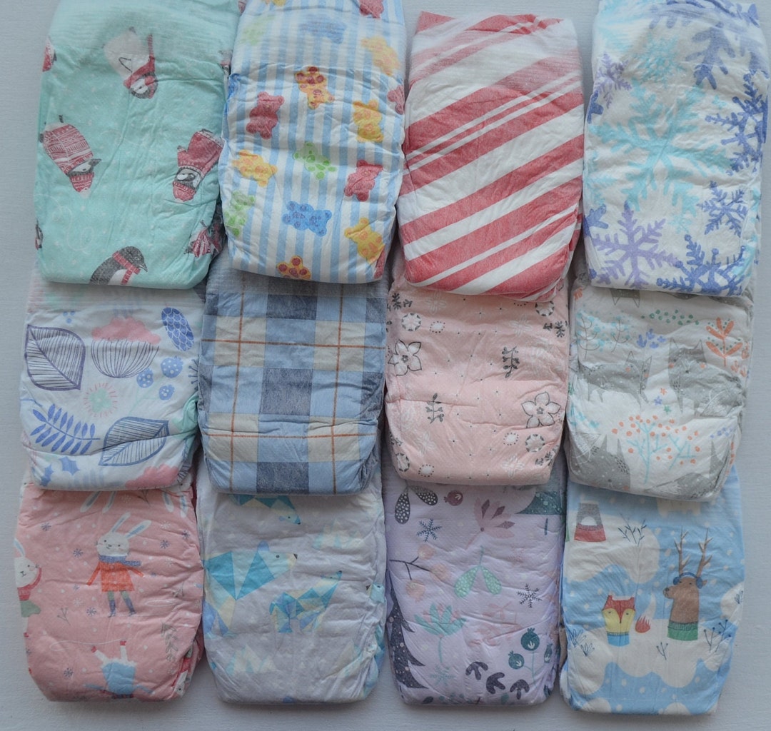 Winter Prints Honest Brand Diapers set of 12 Size 1 Etsy