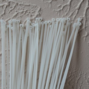Reborn doll 8&quot; Ultra Thin Cable Ties 2.5mm metal tooth cloth body zip 50 pack