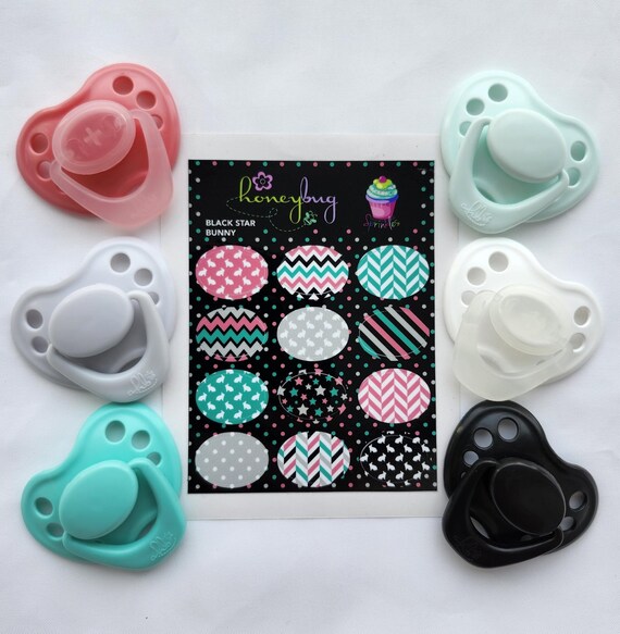 pack Honeybug Sweetheart Magnetic Pacifiers Reborn Doll Black Star Bunny  Sprinkles