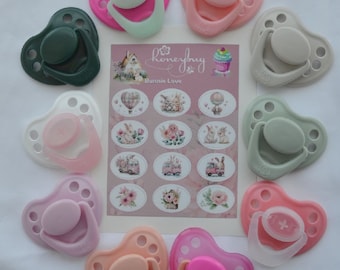 Bunnies - Honeybug KIT makes (10) magnetic pacifiers for REBORN or SILICONE collectible baby dolls