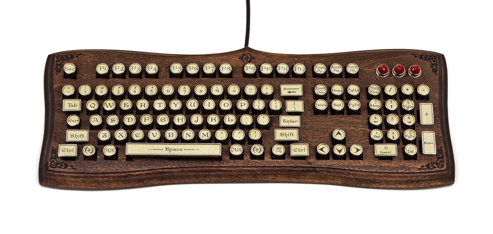 The Diviner Keyboard Datamancer Wooden Steampunk Typewriter Keyboard