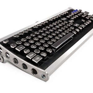 The Aviator Keyboard - Datamancer Aluminum Steampunk Keyboard Mechanical Typewriter