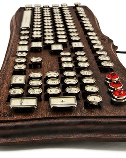 The Diviner Keyboard - Datamancer Wooden Steampunk Typewriter