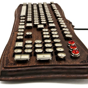 Datamancer Custom Keyboards The Diviner Keyboard - Datamancer Wooden Steampunk Typewriter Keyboard ...