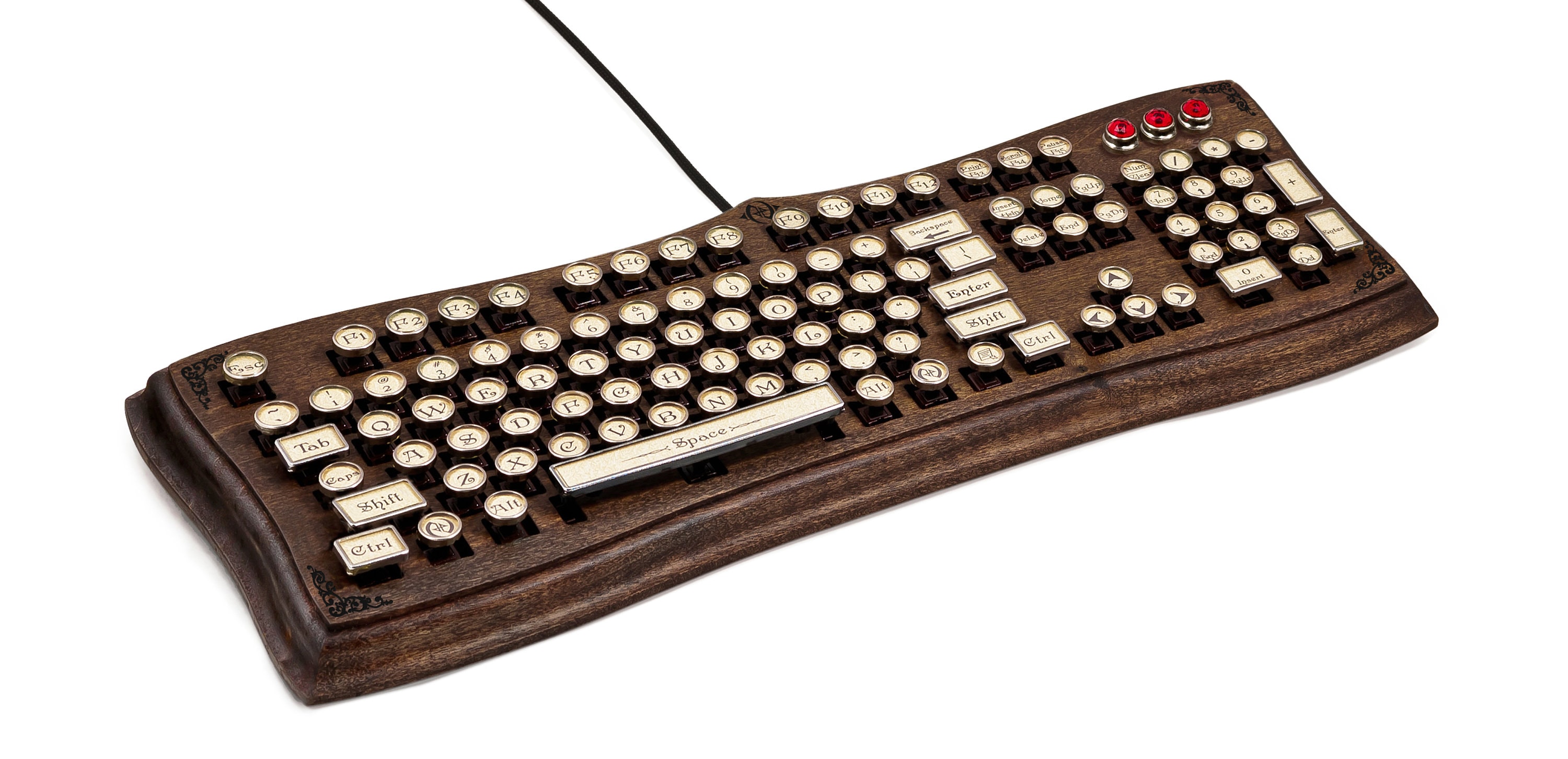 The Diviner Keyboard Datamancer Wooden Steampunk Typewriter Keyboard