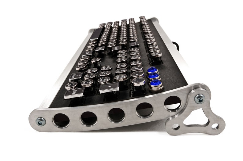 Datamancer Custom Keyboards The Aviator Keyboard - Datamancer Aluminum Steampunk Keyboard ...