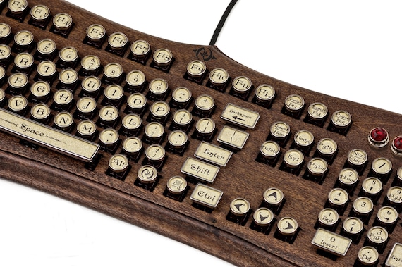 The Diviner Keyboard - Datamancer Wooden Steampunk Typewriter