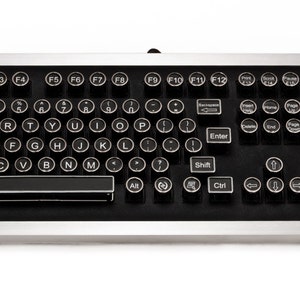 The Aviator Keyboard Datamancer Aluminum Steampunk Keyboard Mechanical Typewriter image 4