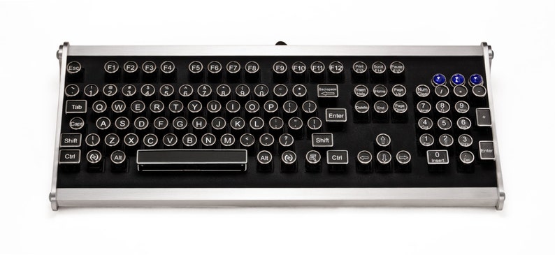 The Aviator Keyboard Datamancer Aluminum Steampunk Keyboard Mechanical Typewriter image 4