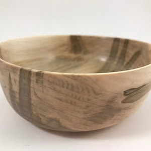 Handcrafted Ambrosia Maple bowl - beautiful grain and color - unique