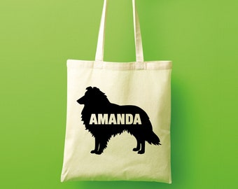 Bolso de mano de perro pastor Shetland, regalos de perro pastor, bolso de mano personalizado, bolso de lona, bolso de mano personalizado, bolso de compras, bolso de mano grande, bolso de mano
