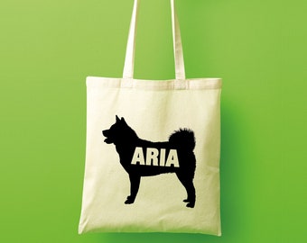 American akita tote bag, akita gift, personalised tote bag, canvas tote bag, custom tote bag, shopping bag, large tote bag, tote bag