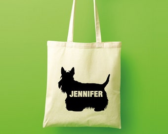 Bolso de mano de terrier escocés, regalos de terrier, bolso de mano personalizado, bolso de lona, bolso de mano personalizado, bolsa de compras, bolso de mano, bolso de mano, bolso de mano