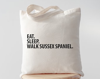 Eat Sleep Walk Sussex Spaniel tote, Sussex Spaniel Tote, Sussex Spaniel gifts, Sussex Spaniel mom, Sussex Spaniel dad, Shopping bag, 2776