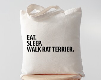 Eat Sleep Walk Rat Terrier tote, Rat Terrier Tote, Rat Terrier gifts, Rat Terrier mom, Rat Terrier dad, Tote bag, Shopping bag, 2774