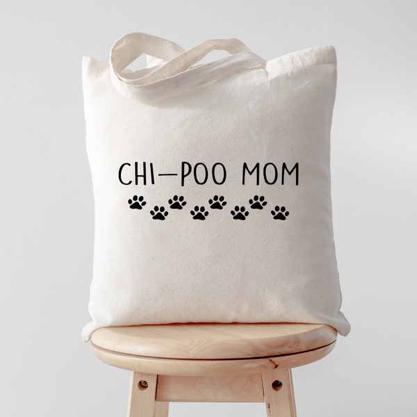 Chi-Poo tote bag, Chi-Poo mom, Chi-Poo mum, Chi-Poo gifts, Chi-Poo mom tote, Chi-Poo shopping bag, Shopping bag, Tote bag, 2133