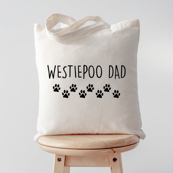 Westiepoo tote bag, Westiepoo dad, Westiepoo papa, Westiepoo gifts, Westiepoo tote, Westiepoo dad tote, Tote bag, Shopping bag, 2348