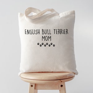 Engelse Bull Terrier draagtas, Engelse Bull Terrier moeder, Bull Terrier moeder, Bull Terrier geschenken, Bull Terrier moeder tote, Bull Terrier tas, 1850