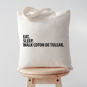Eat Sleep Walk Bolsa de algodão de Tulear, Bolsa de algodão de Tulear, presentes de algodão de Tulear, mãe de algodão de Tulear, pai de algodão de Tulear, bolsa, 3518