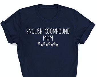 Engelse coonhound moeder t-shirt, coonhound moeder shirt, coonhound moeder, coonhound tshirt, coonhound shirt, coonhound hond geschenken, hondenhond 2435