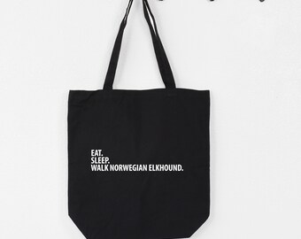 Eat Sleep Walk Norwegian Elkhound tote, Norwegian Elkhound Tote, Norwegian Elkhound gifts, Elkhound mom,  Elkhound dad, Tote bag, 2773