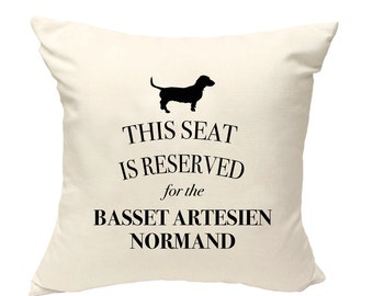 Basset hound pillow, dog pillow, basset artesien normand cushion, gift for dog lovers, cover cotton canvas print, dog gift, 40x40 50x50 246