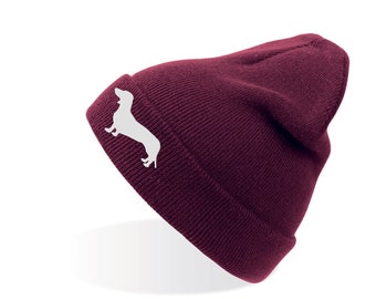 Dachshund dog gift beanie, embroidered dog gift for her gift for him birthday present Christmas gift men and women