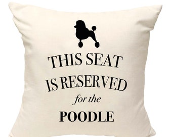 Poodle cushion, dog pillow, poodle pillow, cover cotton canvas print, dog lover gift for her 40x40 50x50 158
