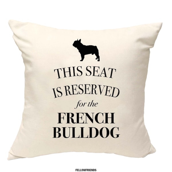 Français coussin bulldog, oreiller chien, oreiller bulldog français, couverture imprimé toile de coton, cadeau amoureux du chien pour elle 40 x 40 50 x 50 207