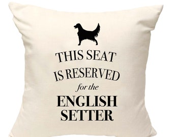 English setter cushion, dog pillow, english setter pillow, cover cotton canvas print, dog lover gift for her 40 x 40 50 x 50 204