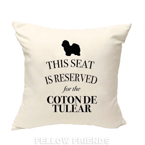 Coton de tulear pillow, dog pillow, coton de tulear cushion, gift for dog lover, cover cotton canvas print, dog lover gift 40x40 50x50 405