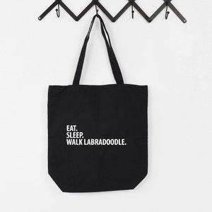 Eat Sleep Walk Labradoodle tote, Labradoodle tote, regalos Labradoodle, papá Labradoodle, mamá Labradoodle, bolso de mano, bolsa de compras, 1527