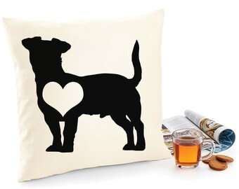 Jack russell terrier cushion, jack russell terrier pillow, cover cotton canvas print, dog lover gift for her 40x40 50x50 305