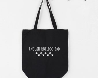 English Bulldog tote bag, Bulldog dad, Bulldog papa, Bulldog gifts, Bulldog tote, Bulldog dad tote, Tote bag, Shopping bag, 2343