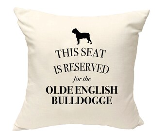 Cojín Olde bulldogge, almohada para perros, almohada Bulldogge terrier, regalos para amante de los perros, funda impresión de lona de algodón, regalo amante del perro 40x40 50x50 303
